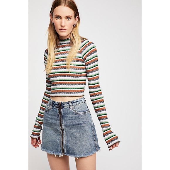Free People Dresses & Skirts - HOSTPICK NWT Free People Zip it Up Denim MiniSkirt